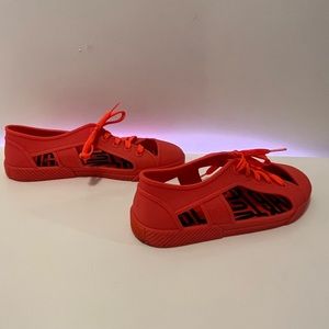 MELISSA + VIVIENNE WESTWOOD ANGLOMANIA ORANGE CUTOUT SNEAKER